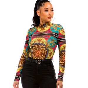 Luxury Mesh Print Bodysuit